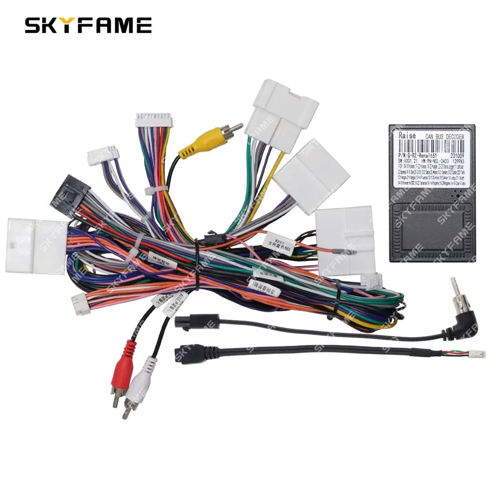 SKYFAME سيارة 16pin الأسلاك تسخير محول Canbus صندوق فك أندرويد راديو كابل الطاقة لرينو ميجان 4 G-RZ-Renalt61