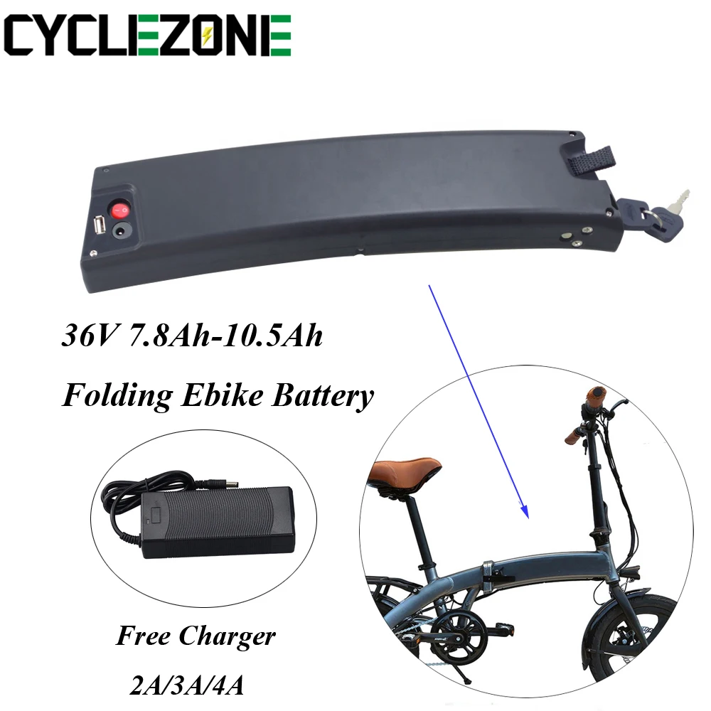 

36 Volt 10Ah 250W In-Frame Lithium ion Ebike Battery 36V 9.6Ah 10.5Ah 350W Bagibike B16 Westhill folding electric bike battery