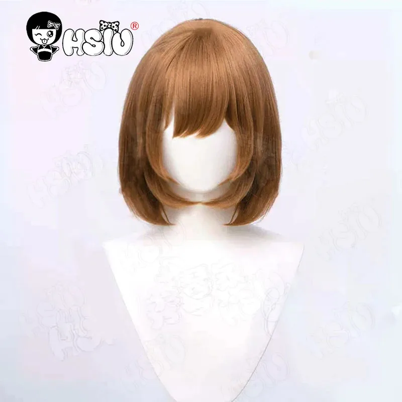 Meiko Cosplay Wig HSIU 35CM Light brown short hair Heat Resistant Synthetic Wig+Wig Cap Anime Sister Mei Meiko Cosplay Wig