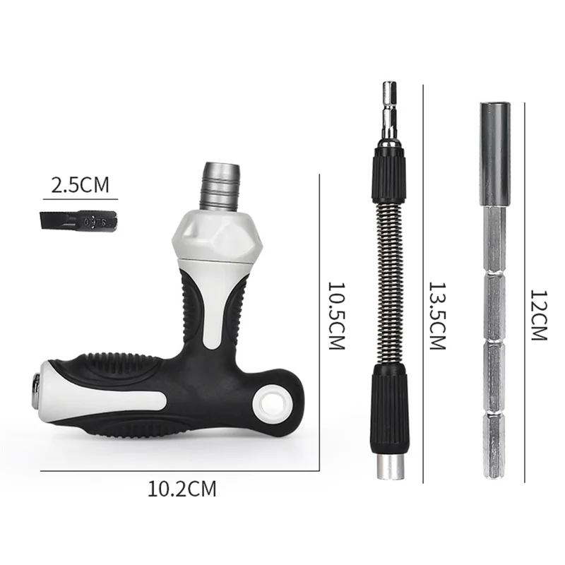 A38M 38 In 1 Precision Screwdriver Bit Set Screwdriver Non-Slip Handle Telescopic T-Shaped Sleeve Repair Tool