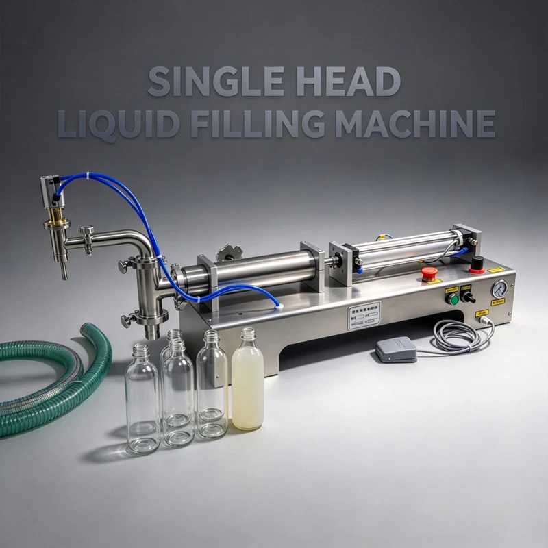 Single Head Filing Machine Horizontal Pneumatic Automatic Filling Machine Sauce Olive Oil Liquid Dispensing Unit