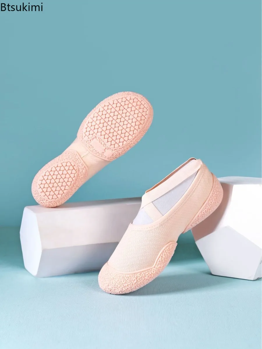Zapatillas de Ballet Antideslizantes para Interiores, Nuevas, para Mujer, Suela Blanda, Ligeras, Transpirables, Ideales para Casa, Saltos, Aeróbic y Saltar con la Cuerda