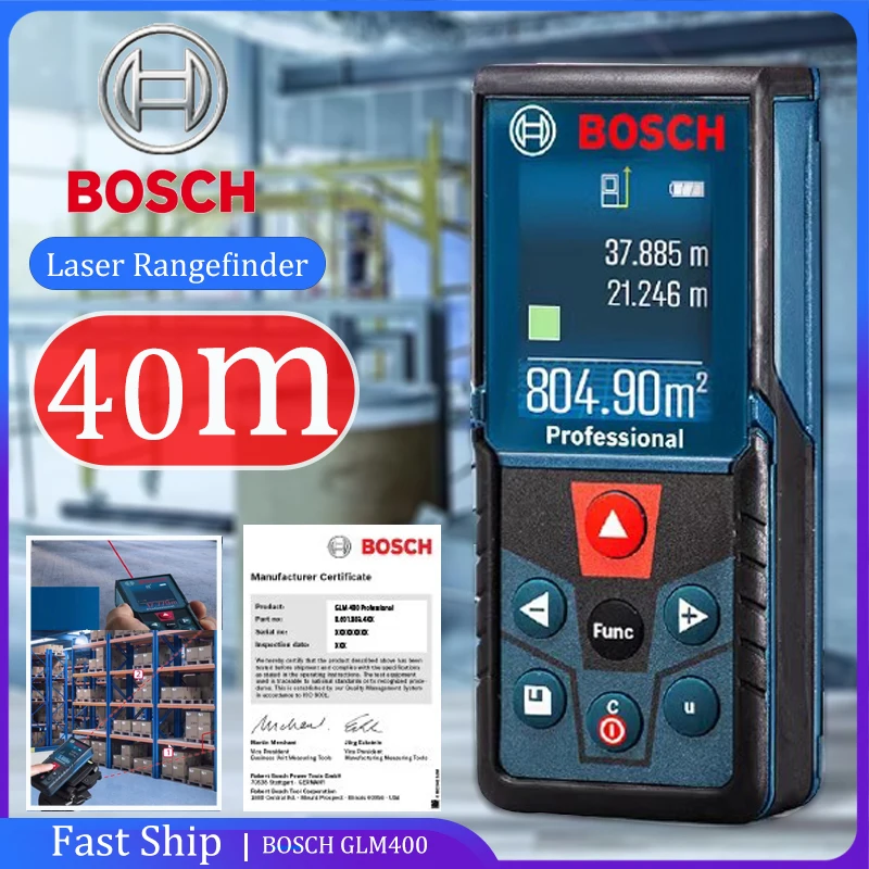 Original Bosch GLM 400 Laser Rangefinder Portable Laser Measure Ruler Building Volume Area Angle Infrared Laser Range Finder