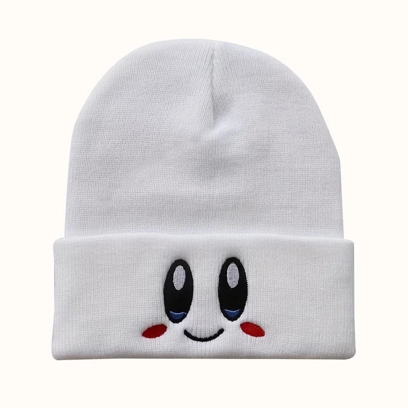 Casual Beanies Skullies KIRBYS Lovely Face Embroidery Knitted Hat Bonnet Cap Girls Boys Skiing Warm Unisex Beanie Accessories