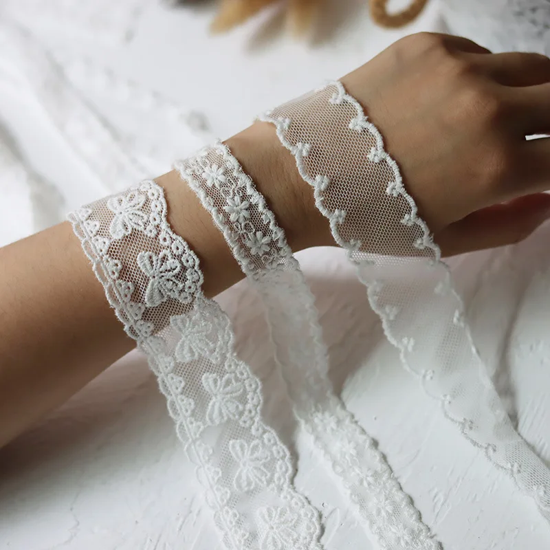 

2-метровая элегантная дворец-стиль, изысканная хлопковая нить, вышивка, белое кружево, аксессуары для одежды, украшение в разных стилях