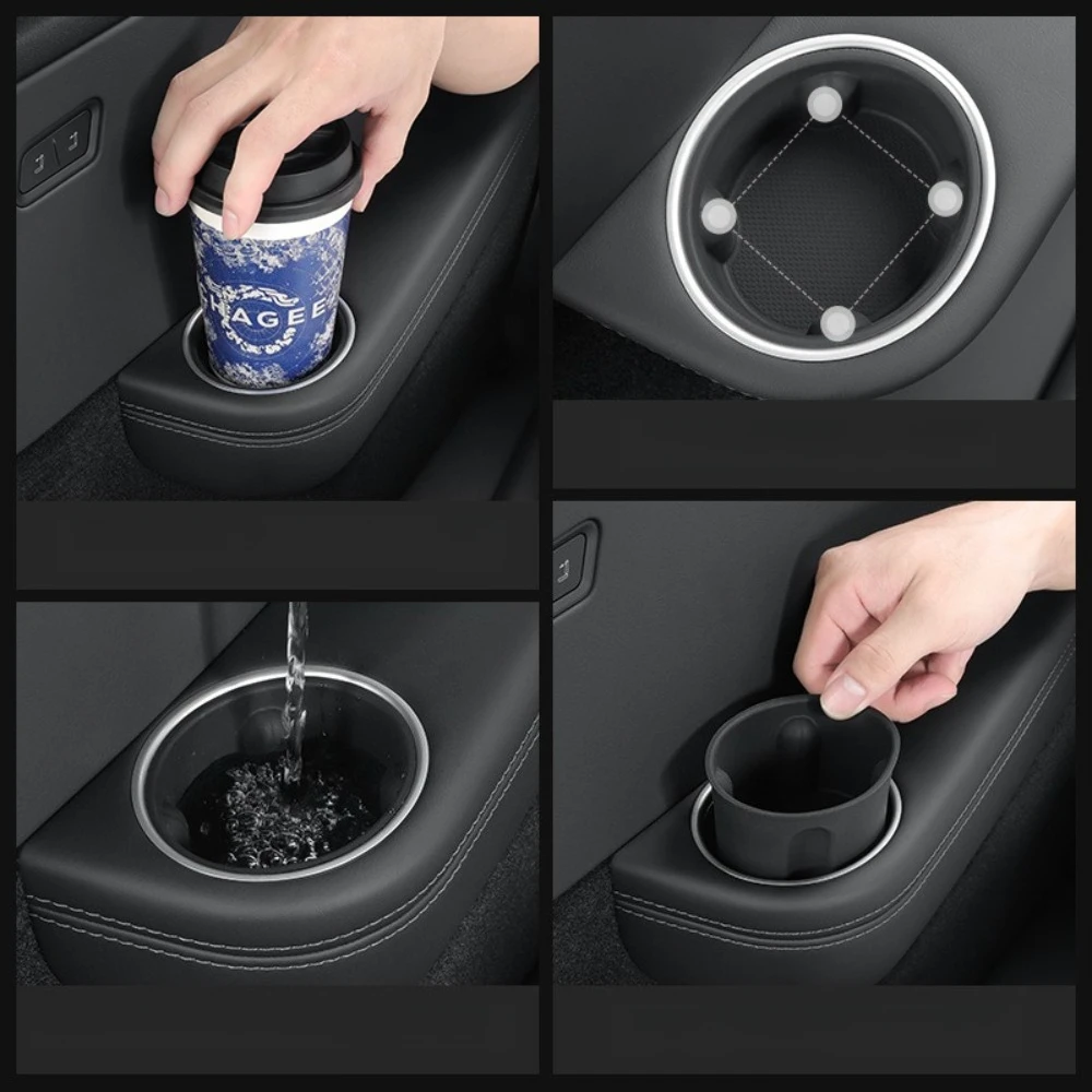 Third-row Water Cup Holder For Tesla Model YL 25-26 Car Beverage Rack Drinks Storage Tank Slot Silicone Interior Accessories