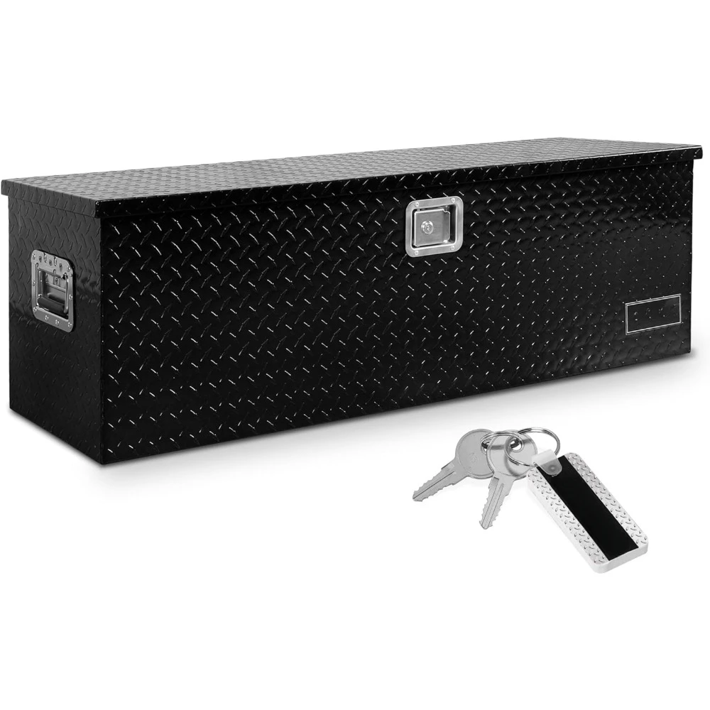 Alumínio Diamond Plate Tool Box com fechadura e chaves, Heavy Duty, impermeável Truck Storage, Organizador Peito para Pick Up Bed, 49"