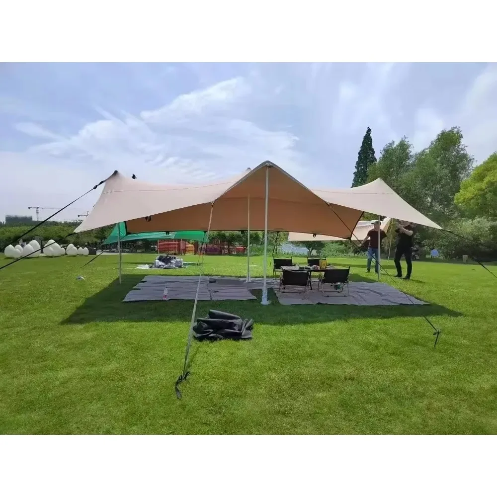 Outdoor Retractable Foldable Gazebos，Large Outdoor Sun- and Rain-Resistant Canopy,Large Space Picnic Camping Insulated Tent