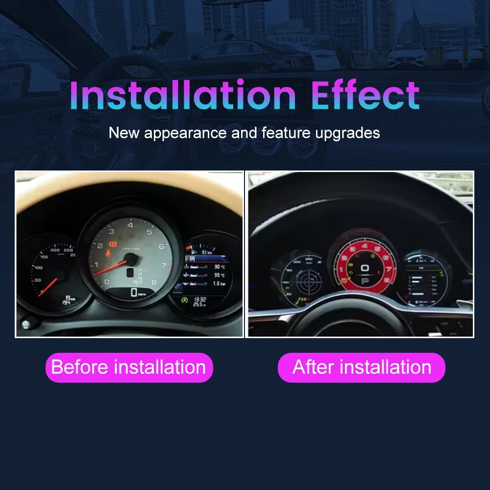 Car LCD Digital Dashboard Cluster For Porsche Macan 95B Boxster 718 Instrument Panel Speedometer Virtual Cockpit Linux System