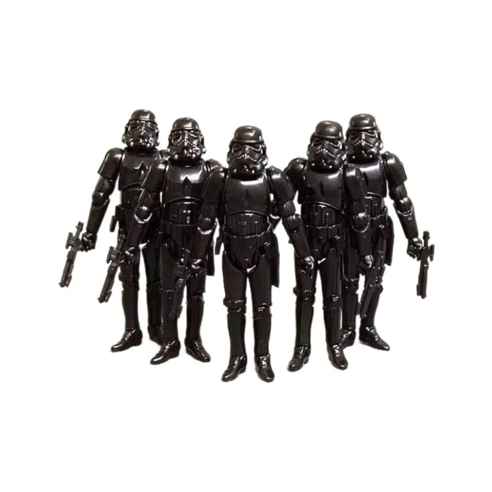 1 Uds Star Wars serie negra Caballero negro clon Stormtrooper conjunto completo figura de acción 10cm modelo 1/18 escala hombres soldado