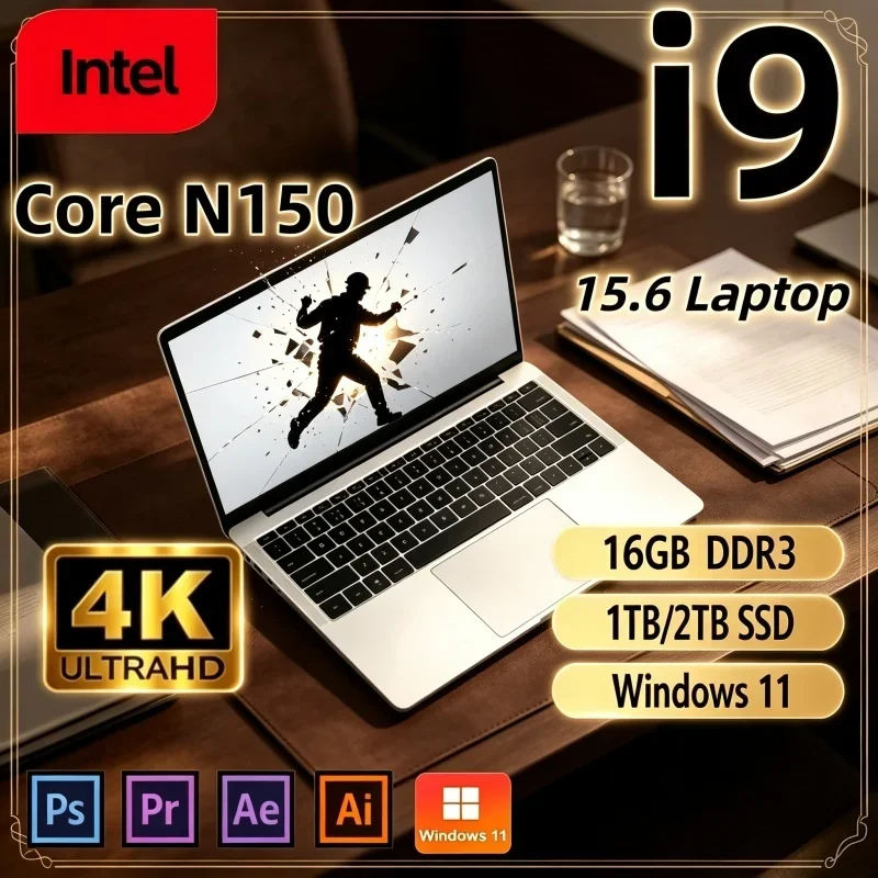 Hot New 2026 Powerful Intel Core I9‑N150 15.6" Notebook 32GB 2TB Win11 Ultra Slim Portable Gamer Office Laptop