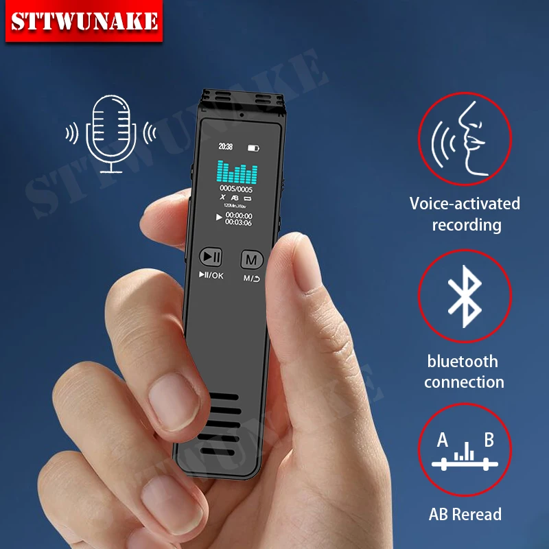 

Bluetooth Digital Voice Activated Recorder Professional Sound Recording Device Audio Listening Dictaphone STTWUNAKE