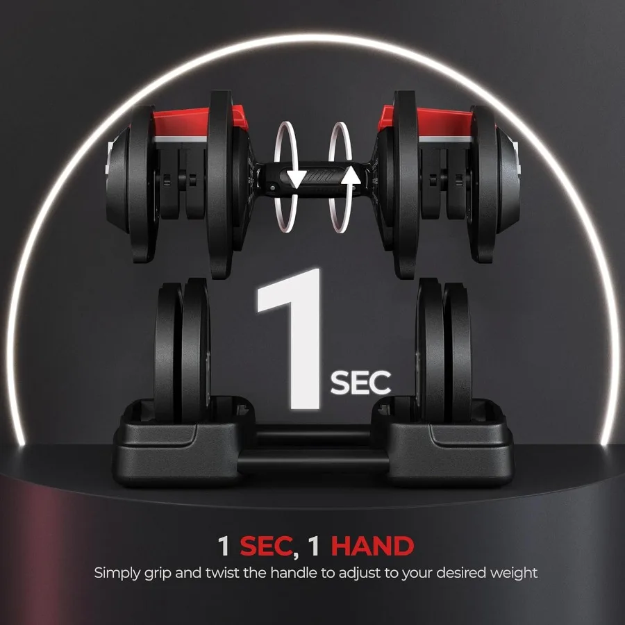 مجموعة دمبل قابلة للتعديل لتدريب القوة: دمبل خالية من الوزن بسرعة 40 رطلًا و52.5 رطلًا و90 رطلًا مع مساحة تخزين