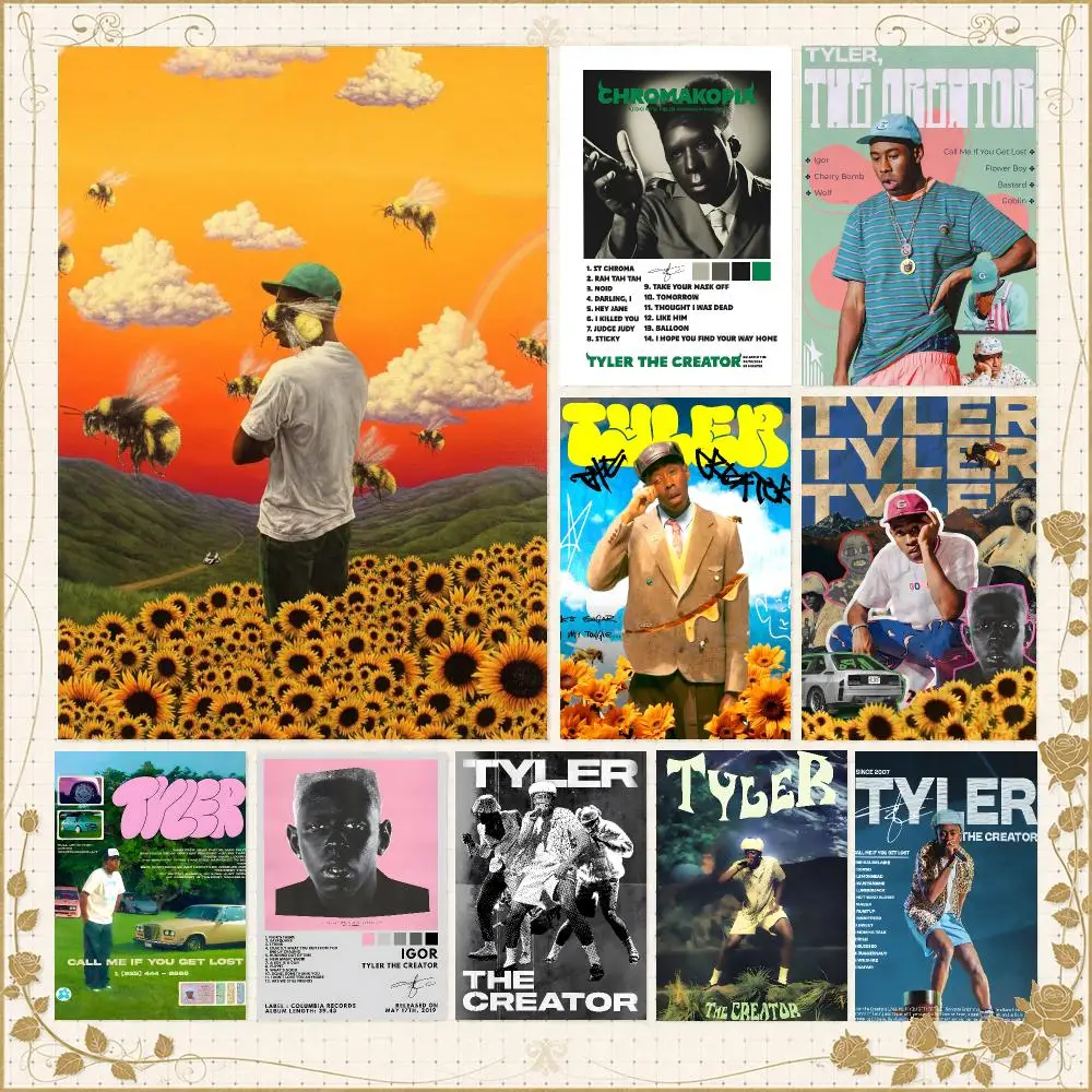 Rapper T-Tyler the Creator Alt Hip-Hop Poster Wall Art Bedroom Living Room Dorm Bar Cafe Gym Studio Home Decor Gifts