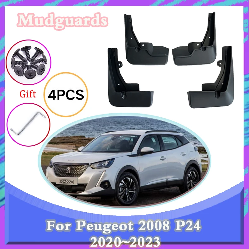 

Mudguards for Peugeot 2008 P24 2020 2021 2022 2023 Auto Mud Flaps Splash Guards Front Rear Wheels Fender Car Stying Accessories