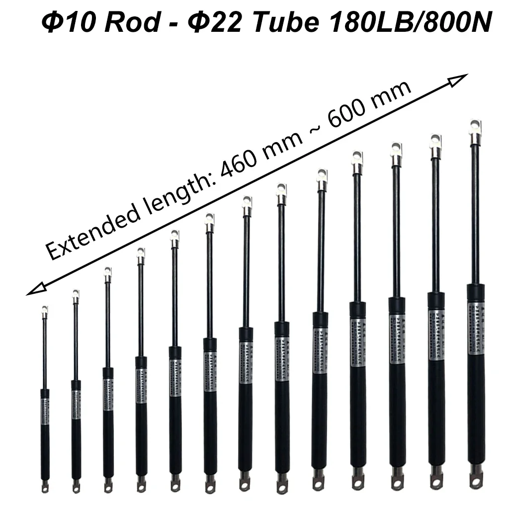 1PC 800N/180LB 460-600mm Universal Gas Strut Eyelet Endings Lift Support Camper Shell Windows Marine Hatches Storage Containers