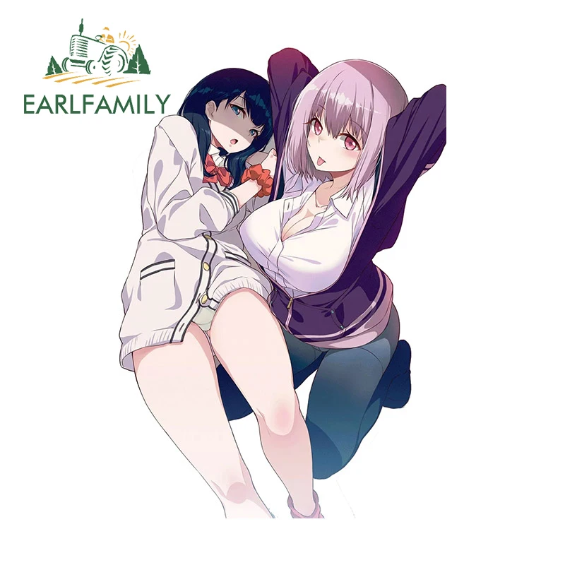

EARLFAMILY 13cm x 9.0cm for SSSS.Gridman Takarada Rikka And Shinjou Akane Car Sticker Car Goods Decal Personality Vinyl Decor