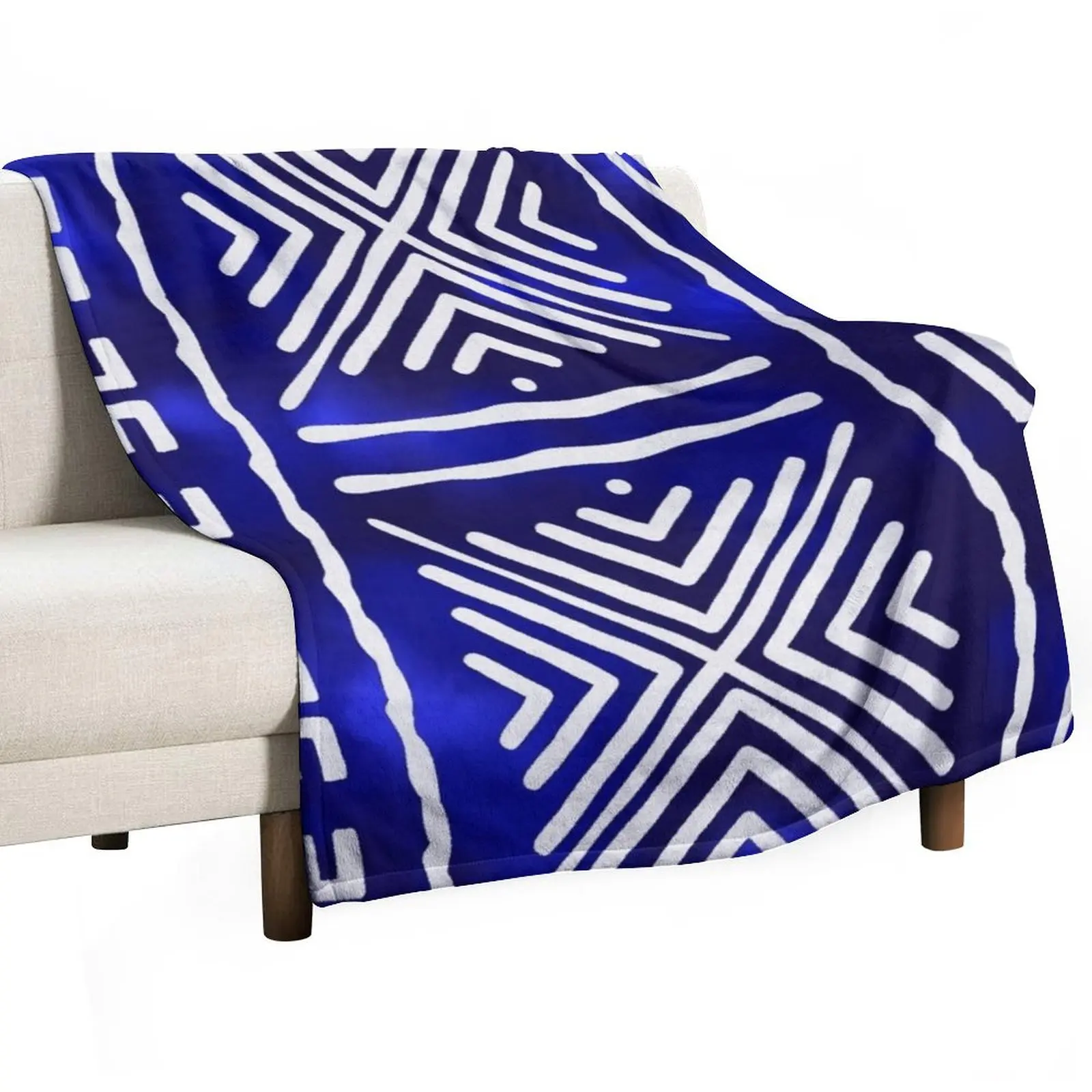 

Blue African Mud Cloth Design Throw Blanket blankets and throws Plaid Blankets Sofas Of Decoration Large Blankets