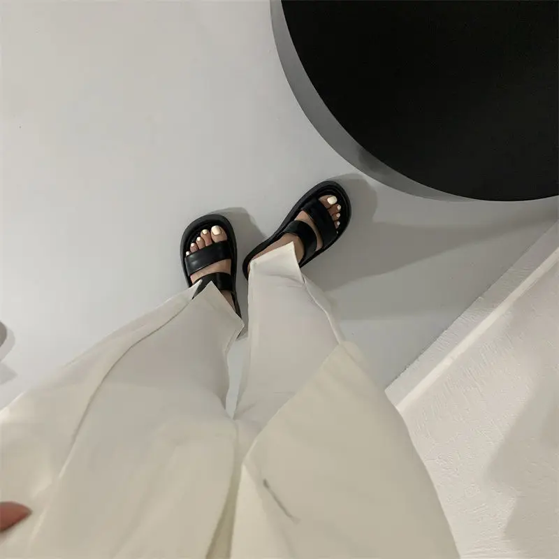 Slides Job Thick Black Woman Slippers Platform Summer Rubber Sandals Outside Shoes for Women 2024 H Sandal Casual Clappers 39 B