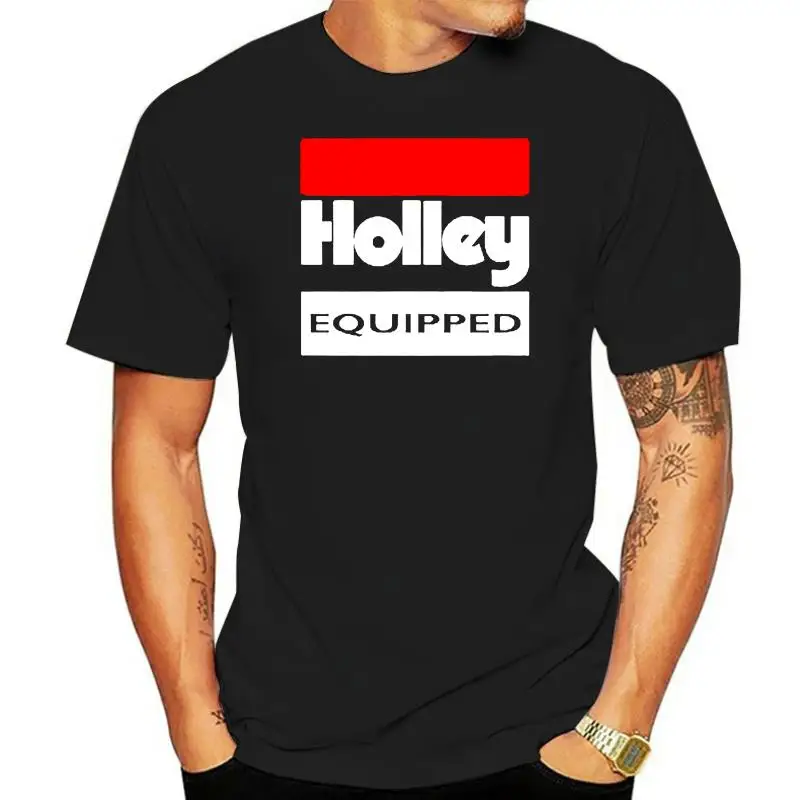 New Holley Equipped Performace Racing Logo Men's Black T-Shirt Size S to 3XL