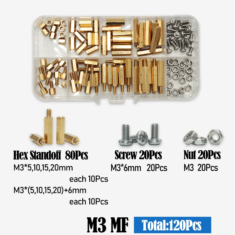 Messing Motherboard Standoff Spacer Säule M2 bis M5 für DIY Elektronische PCB Schaltung Schraube Bolzen Mutter Kit Männlich Weiblich Kupfer Spacer – Detail 13