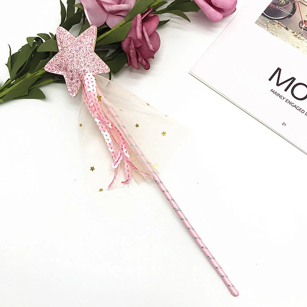 

3pcs Fairy Wands For Girls Kids Magical Sticks Decorative Stage Performance Party Gift Star Shaped Glitter Wand Portable Angel