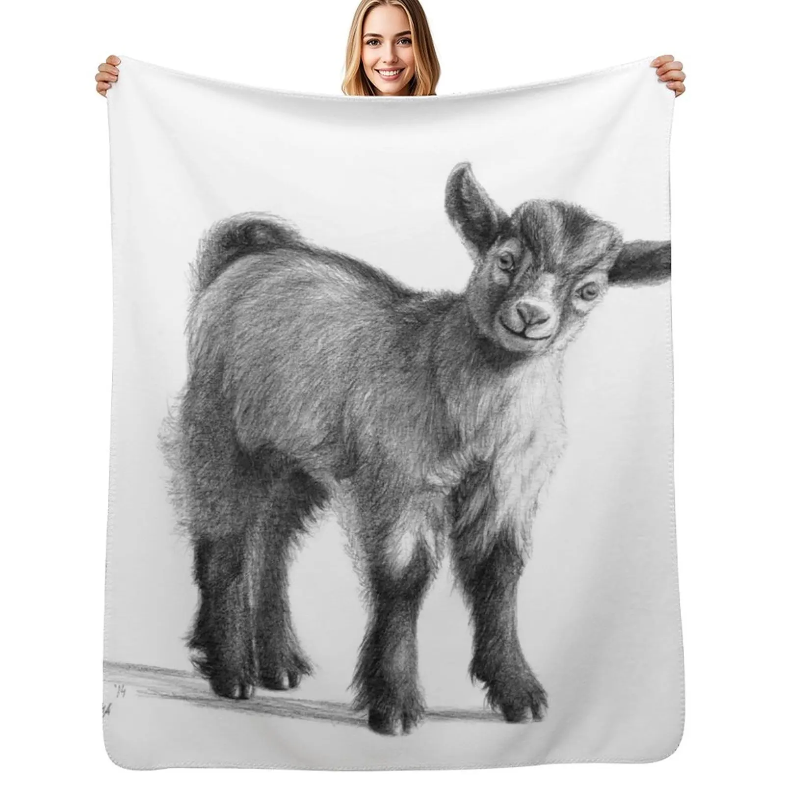 Goat Baby G097 Throw Blanket for sofa Bed linens Decorative Throw Weighted Soft Big Plush Blankets