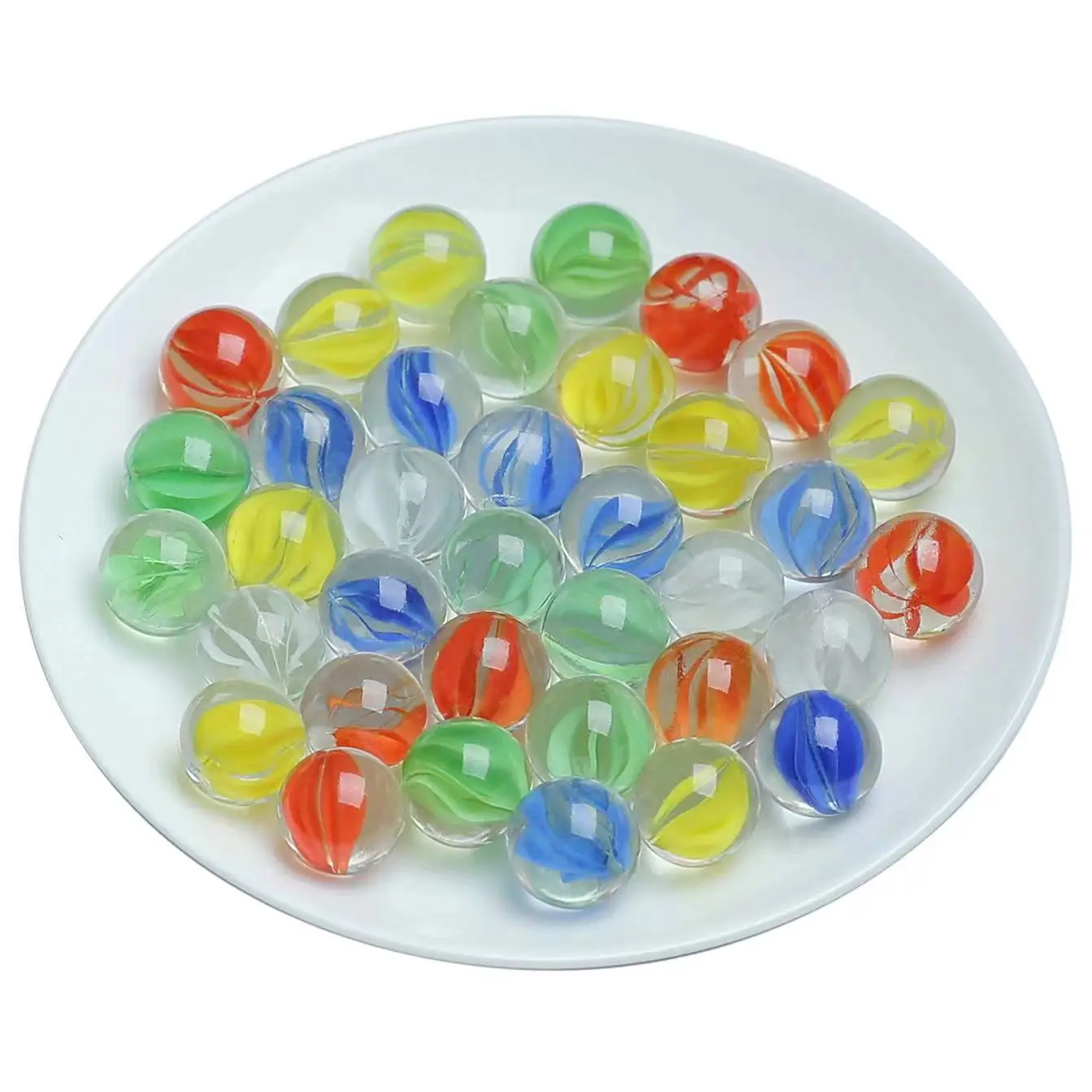 10/20pcs 25MM Petalo di Vetro Biglie Catapulta Biglie Modello Colorato Perline di Vetro Palline di Marmo Trasparenti Giocattoli Per Bambini