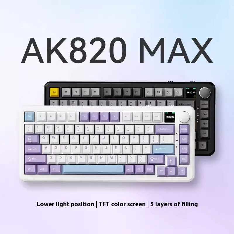 Imagem -02 - Teclado Mecânico Bluetooth Gasketstructure Hot-swappable Tft Color Screen Gaming 3-mode Ajazz-ak820max