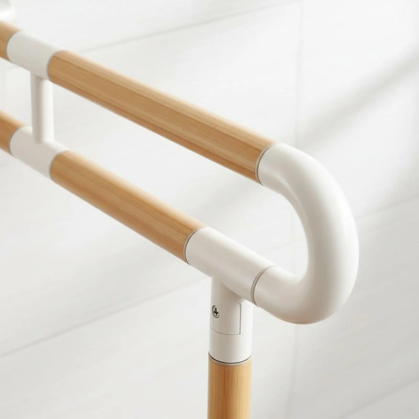 

Folding Toilet Handrail Wood Grain Finish Toilet Safety Rail Foldable Handrail Rust Resistant Bathroom Aid Waterproof
