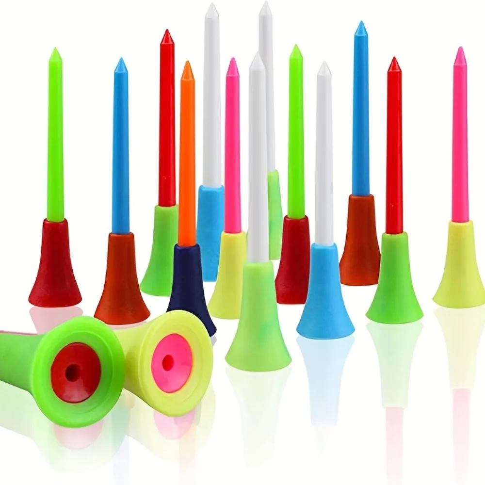 10pcs Plastic PP Golf Tees Multi Color 8.3cm/3.26in Durable Cushion Top Golf Tee Golf Accessories Golf Ball Holder