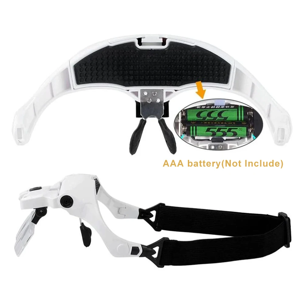 Katway lâmpada de luz led cabeça lupa óculos joalheiro bandana lupa óculos ferramenta óptica reparação leitura lupa HH-AA338