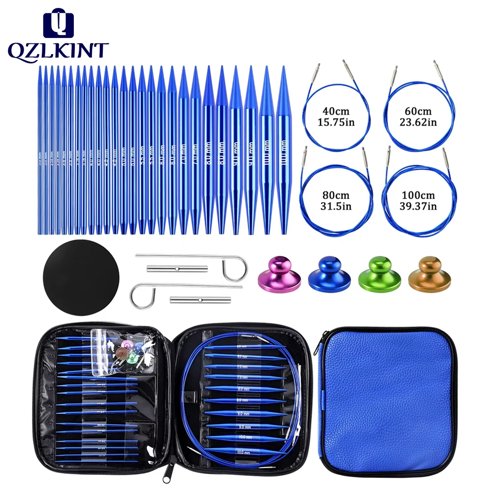 

Gemstone Blue Knitting Needle Set Tool Crochet Knitting Accessories Knitting Needles Kit DIY Manual Crafts Yarn Knitting Supplie