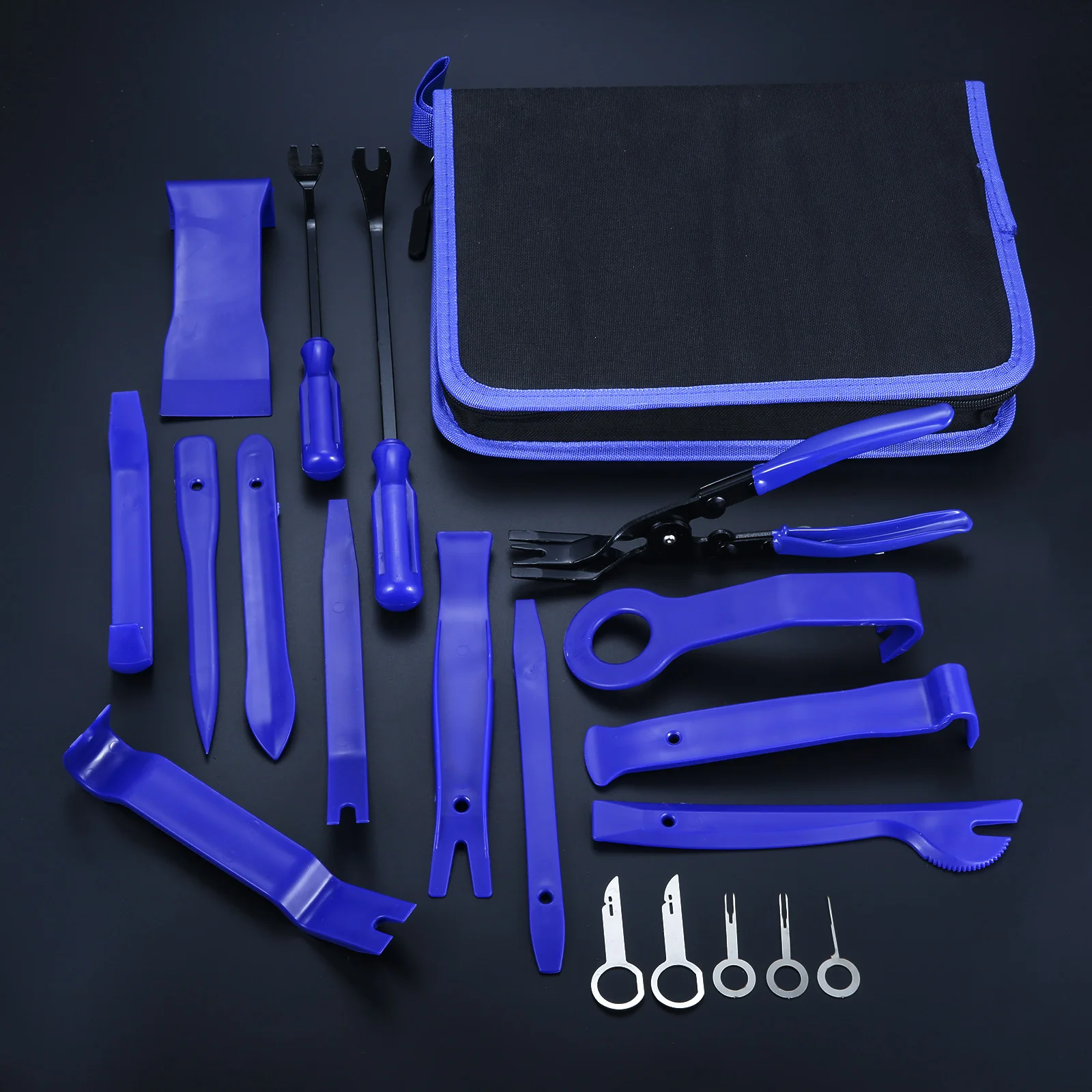 19Pcs/set Auto Trim Removal Tool Car Door Panel Dash Audio Radio Removal Tools Automotive Pry Tools Auto Upholstery Repair Kit