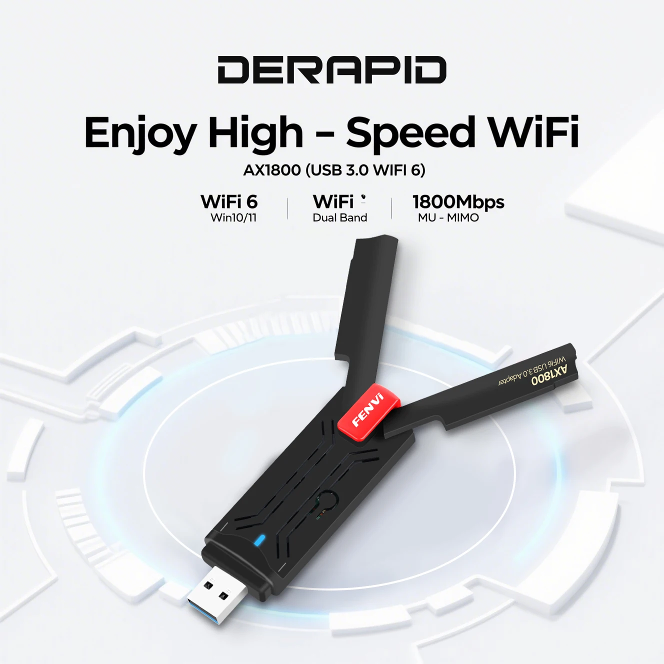 

AX1800 WiFi 6 USB 3.0 адаптер двухдиапазонный 5,8 ГГц/2,4 ГГц с антенной беспроводная сетевая карта для ПК/ноутбука Dongle 802.11AX Win10/11