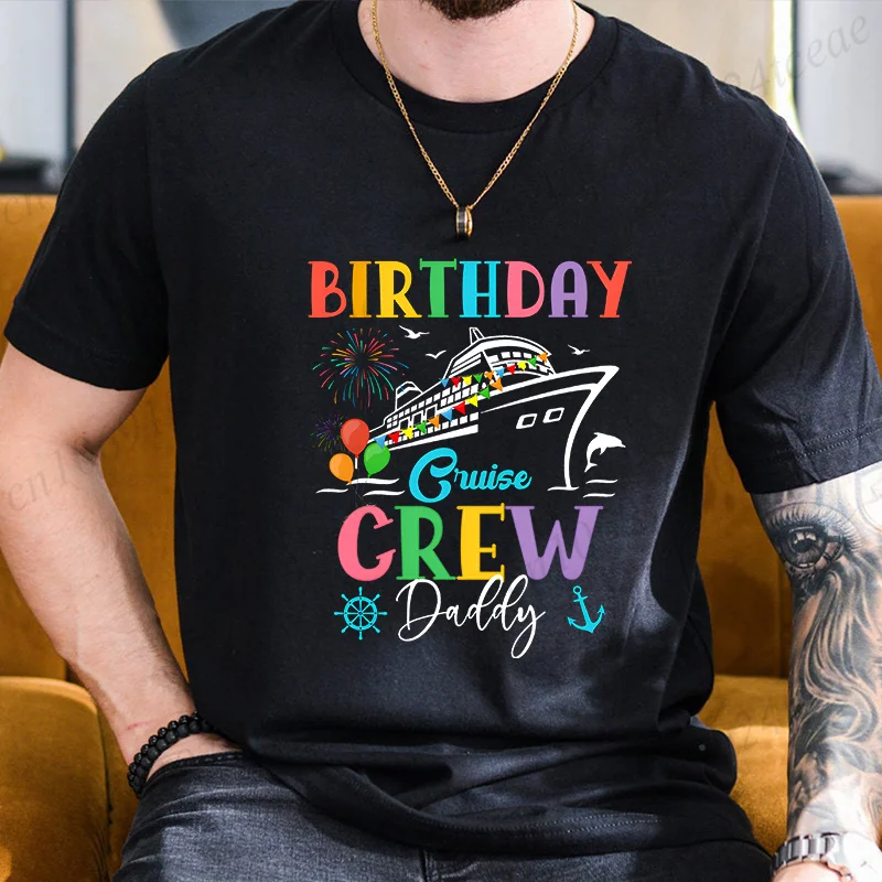 Birthday Cruise Crew Shirt for Men Women Cruising Family Matching Birthday Party T-shirt Adults Kids Clothing Short Sleeve Tees