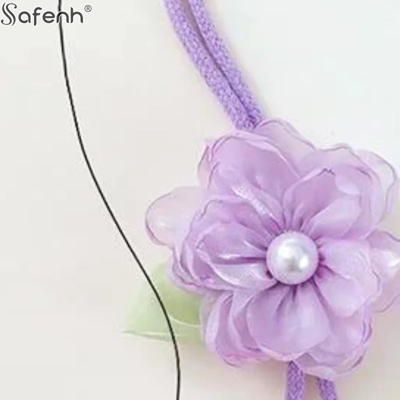 Camellia Adjustable Pearl Curtain Tieback Elegant Buckle Holder for Living Room Bedroom Window Accessories 