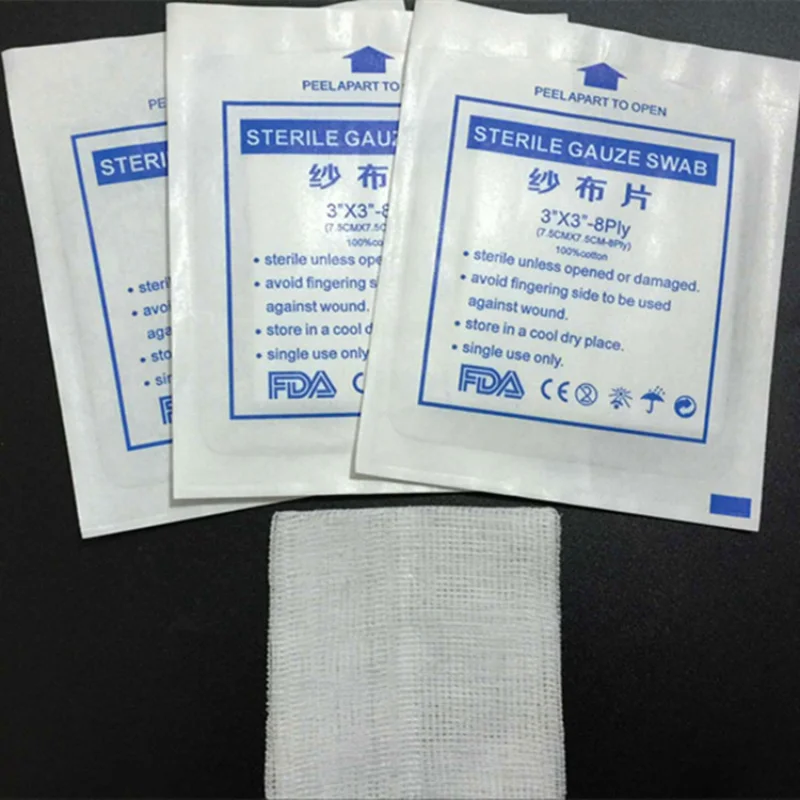 7.5x7.5cm-8 Layers First Aid High-quality Individually Wrapped Gauze