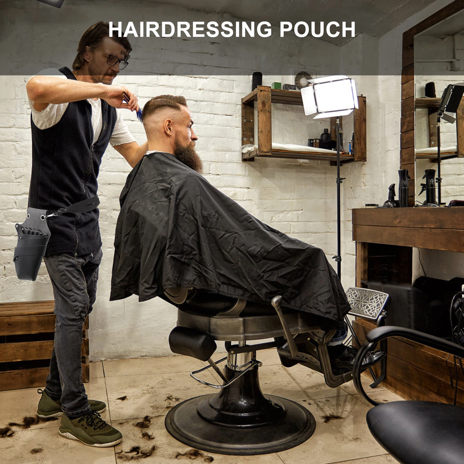 

Heavy-Duty Barber Tool Bag Professional Styling Tools Kit Pouch Waterproof Wear-Resistant Scissor Storage Waist Bag for Men