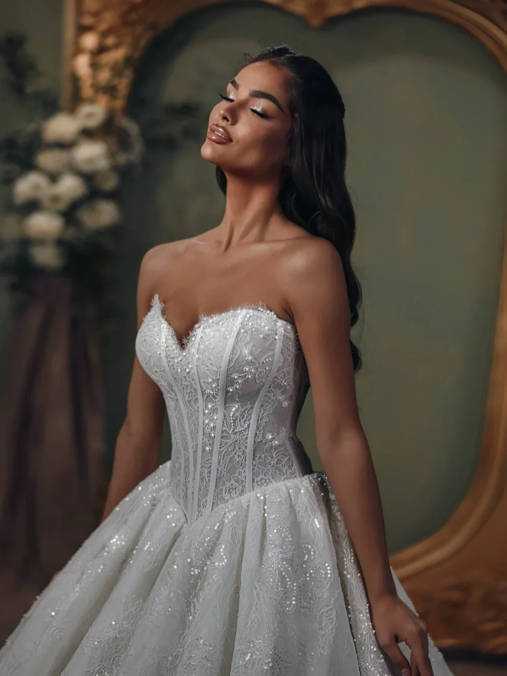 فساتين زفاف مخصصة على شكل قلب من الدانتيل فساتين زفاف مطرزة بأكمام طويلة سترة Vestidos De Novia 2026