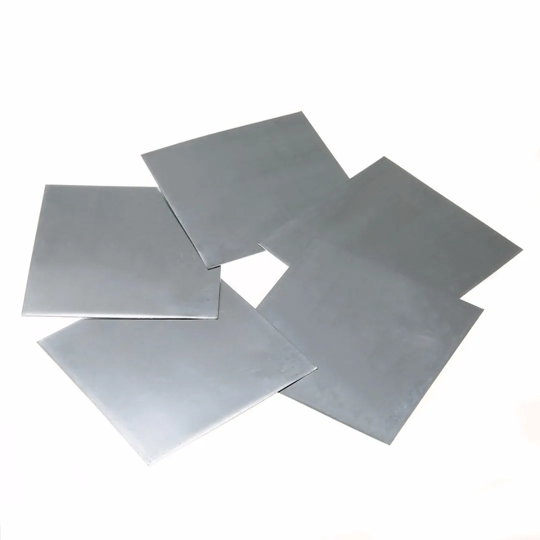 5pcs New bluish-white Zinc Plate High Purity 99.9% Pure Zinc Sheet Plate for Science Lab 140x140x0.2mm