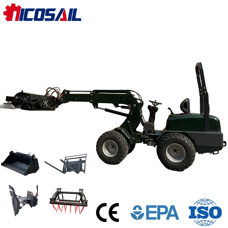 

Nicosail Mini Telescopic Loader Euro 5 CE Certified Compact Telescopic Boom Loader for Farm Construction