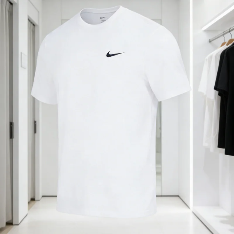 Nike Couple Short Sleeve Men Women Sports Running Fashion Trendy Round Neck Casual T Shirt Student Uniform DV9840-100 view 2