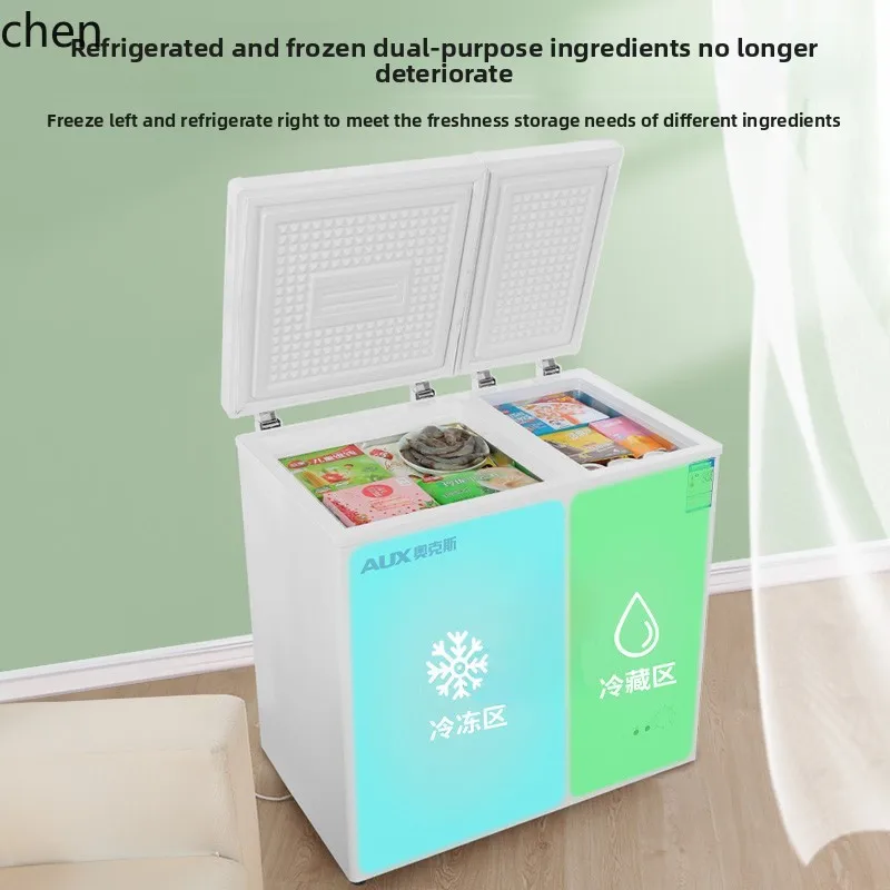 HTT небольшая морозильная мини-маленькая двухтемпературная охлаждаемая и замороженная морозильная камера двойного назначения