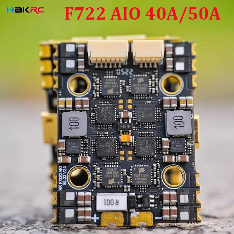 

HAKRC F7220D F722 AIO F7 Flight Controller 32Bit 40A/50A 4in1 ESC 2-6S with Double BEC OSD for RC FPV Toothpick Cinewhoop Drone