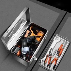 Stainless Steel Hardware Storage Accessories Multifunctional Portable Tools Organizer Box Electrician Professional Toolboxes