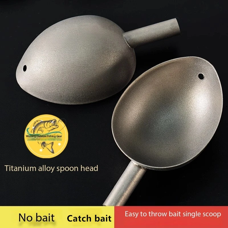 

Ultra Light Titanium Alloy Baiting Spoon Head For Rock Fishing, Long-Range Baiting, Non Stick Bait, Fishing Gear Accessories