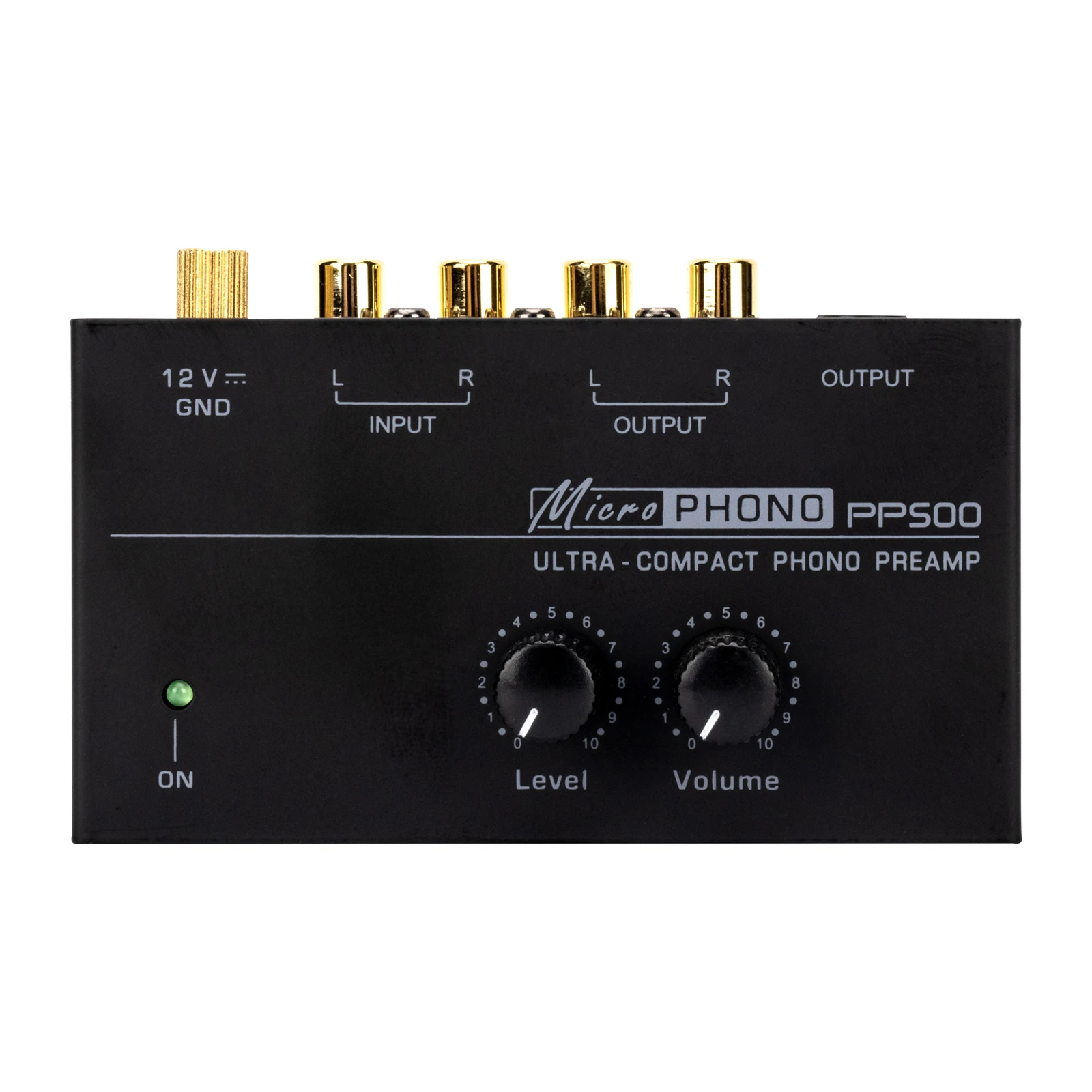 Ultra-compact Phono Preamp Preamplifier with Level & Volume Controls RCA Input & Output 1/4 110-240V