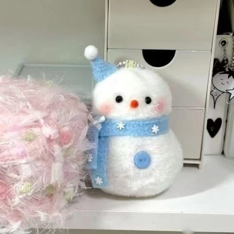 New Hot-selling Hand-made Snowman Plush Doll Pendant Cute Girl Heart Creative Wild Plush Keychain Bag Pendant