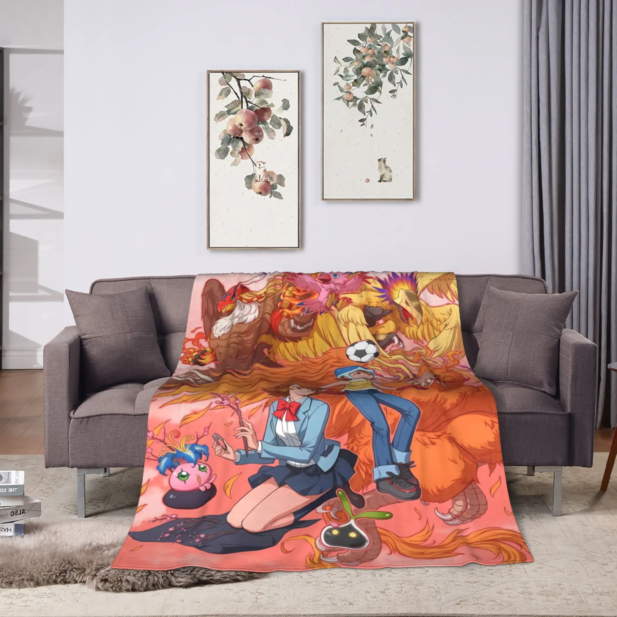 Warm Soft Blanket Airplane Digimon Adventure Bedding Throws Flannel Bedspread For Couch Chair Sofa Bed Sofa Bed Cover